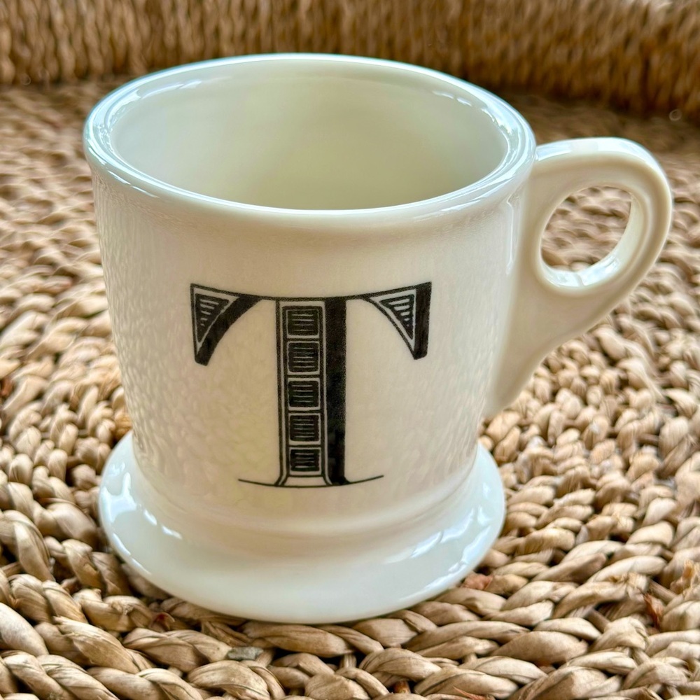 Anthropologie Monogrammed Ceramic Mug With T